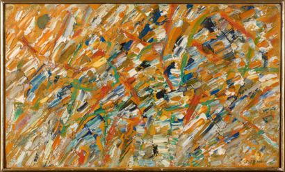 Jacques GERMAIN (1915-2001) 
Composition, 1965.
Huile sur toile.
Signée et datée...