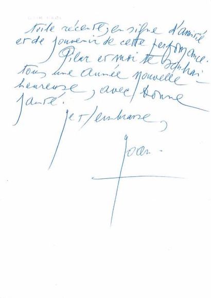 MIRÓ (Joan). 1893-1983 
Lettre autographe, signée à Jean LEYMARIE. 25. I. [19]75;...