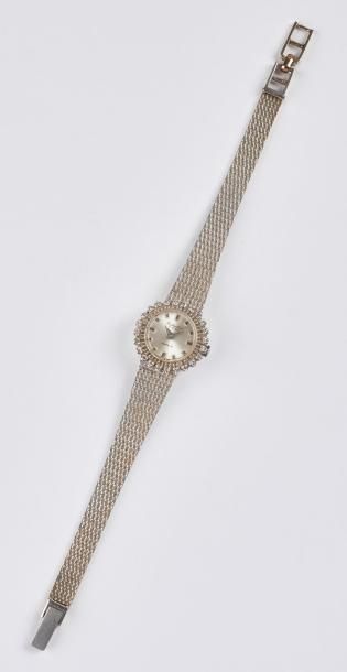 CONSTANTINA 

Montre bracelet de dame en or gris (750).

Boîtier circulaire.

Lunette...