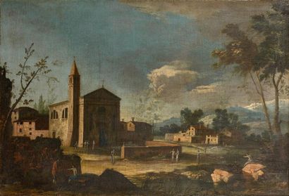 Atelier de Michele MARIESCHI (Venise 1696-id.; 1743) 
1 - Ruine de temple antique...