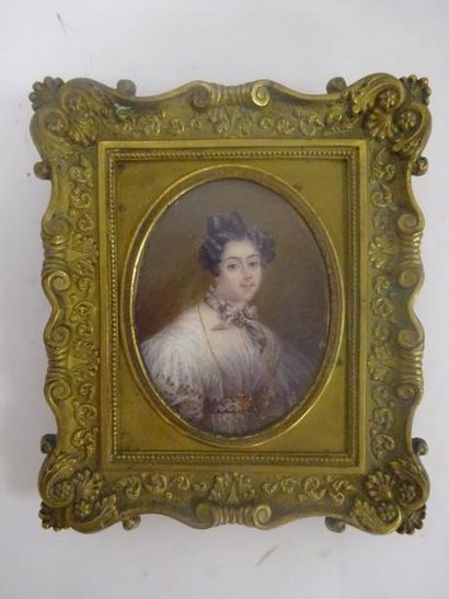 Antoinette-Louise DEMARCY (1788-1859) 

Portrait de Céleste Antoinette Biolay. 1835.

Miniature...