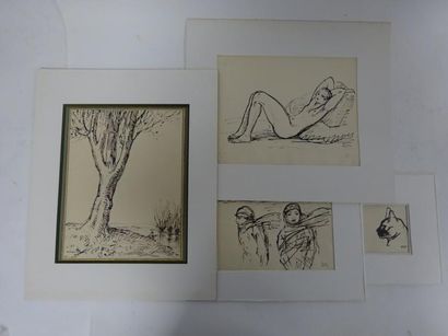 Théophile Alexandre STEINLEN (1859-1923) 

Ensemble de 4 dessins à l'encre sur papier...