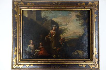 Ecole du XVIIIème siècle 

Le marchand de pastèques.

Huile sur toile.

27,5 x 37,5...