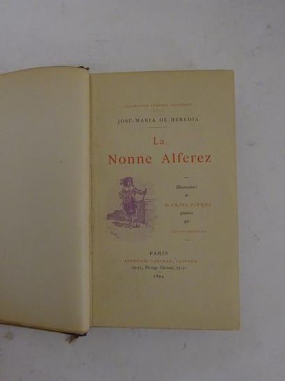 HEREDIA, José Maria de. 

La nonne Alfarez.

Un vol. relié, in 16. Paris, Alphonse...