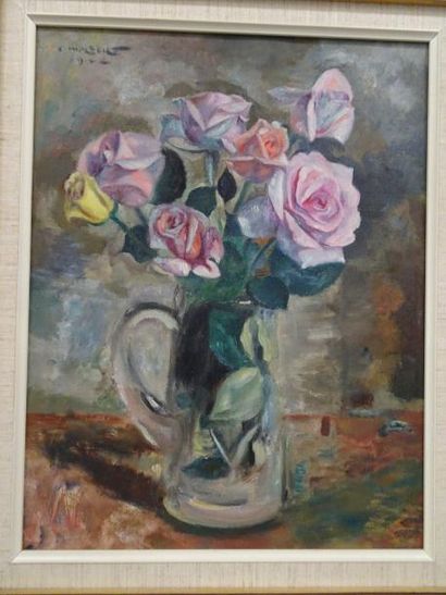 Charles Auguste HUMBERT (1891-1958) 

Bouquet de roses dans un pichet, 1942.

Huile...