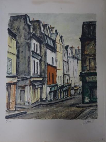 Takanori OGUISS (1901-1986) 

Rue de Paris. 

Estampe en couleurs signée en bas à...