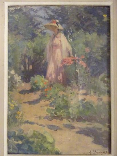 Alexandre-François BONNARDEL (1867-1942) 

Élégante au jardin.

Huile sur toile,...