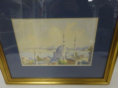 Serif RENKGÖRÜR (1887-1947) 

Vue d'Istanbul. 

Aquarelle. 

Signé en bas à droite....