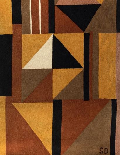 Sonia DELAUNAY (1885-1979) et ARTCURIAL Editions Arlequin.
Tapis en laine à décor...