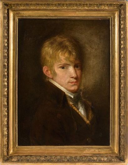 Attribuées à Merry-Joseph BLONDEL (1781 - 1853) Portrait présumé du peintre de fleurs...