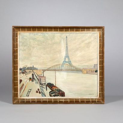 André de FONTENAY SAINT-AFFRIQUE (1913-1983) 

La tour Eiffel et les quais.

Huile...