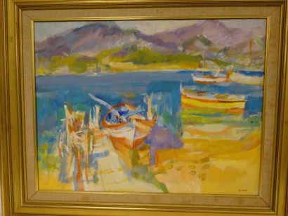 Jean EVEN (1910-1986) 

Baie de Propriano (Corse). 

Huile sur toile. 

Signée en...