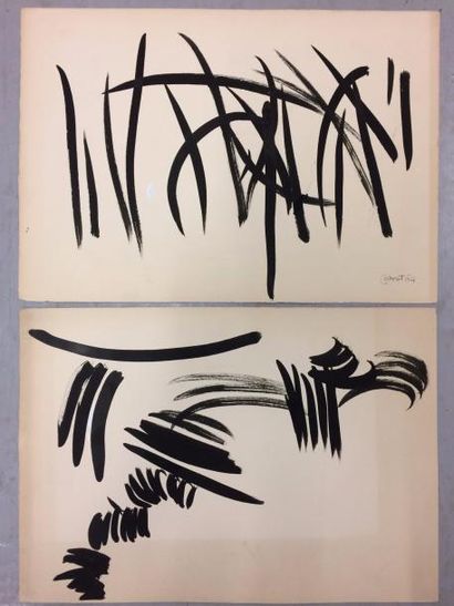 MICHEL CADORET (1912-1985) 

Compositions, 1964.

Deux encres et gouaches sur papier.

L’une...