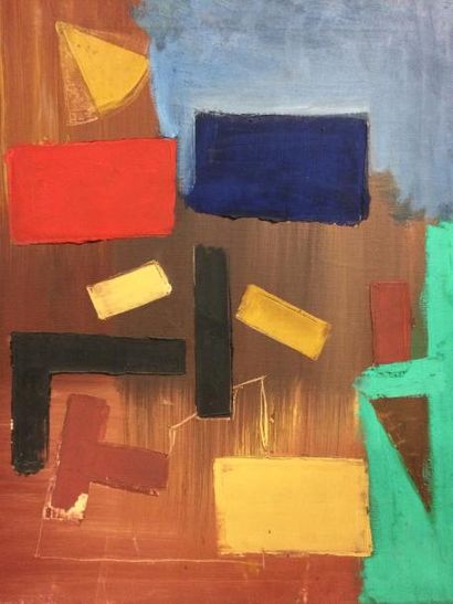 MICHEL CADORET (1912-1985) 

Composition, circa 1965.

Huile sur toile.

51 x 41...