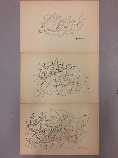 MICHEL CADORET (1912-1985) 

Compositions, 1966.

Trois encres sur papier.

Signées...