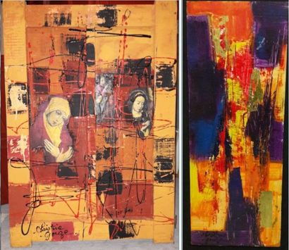 Christine GOUZE (XXème siècle) 

- Compositions aux Vierges.

Huile et collage sur...