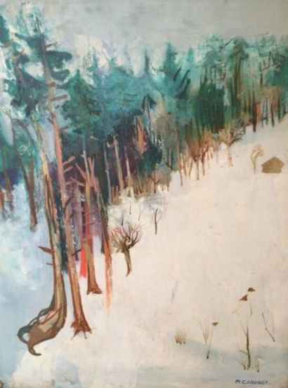 MICHEL CADORET (1912-1985) 

Paysage de montagne, circa 1940.

Huile sur toile.

Signée...