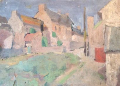 MICHEL CADORET (1912-1985) 

Femme au jardin et Rue de village, circa 1940.

Deux...