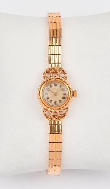 SIVANA 

Montre bracelet de dame en or jaune (750).

Cadran circulaire champagne,...
