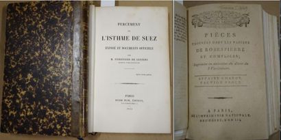 Lesseps (Ferdinand de). 

Percement de l'Isthme de Suez...

Paris, H. Plon, 1855.

Deux...