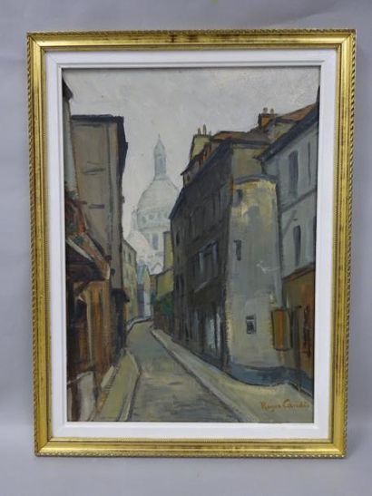 Roger Lucius CANDES (1907-1972) 

Vue de Montmartre.

Huile sur panneau, signé en...