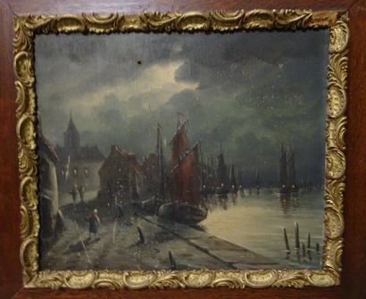 HENRY (XIXème-XXème) 

Crépuscules sur un port.

Huiles sur toiles.

Signées.

45...