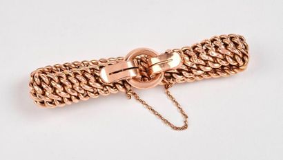 null Bracelet en or rose (375) à maille tressée creuse.

Fermoir par un anneau et...