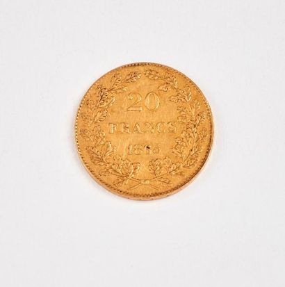 null BELGIQUE 

Pièce de 20 francs en or 1865. 

Poids : 6,4 g. 

Rayures. 