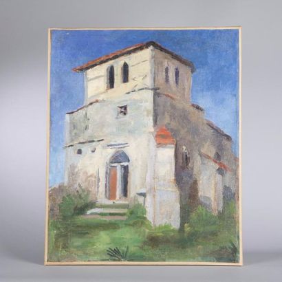 null École FRANÇAISE du XXème siècle

Église romane.

Huile sur toile.

61 x 50 cm.

Infimes...
