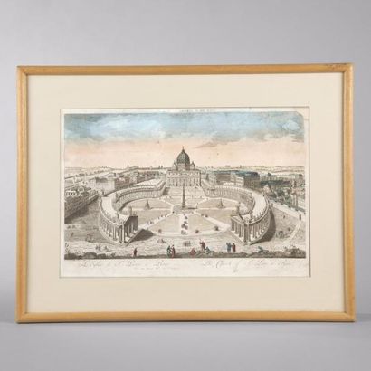 null Ensemble de cinq vues d'optique : 

- Vue du Château San Angelo et Pont Elian...