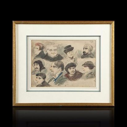 null ECOLE du XIXème siècle

Portraits d'hommes en caricatures.

Plume, lavis d'encre...