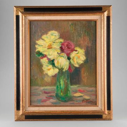 null Aline LE MOUTON (1892 - 1971)

Bouquets de fleurs (jaunes ou roses) dans un...