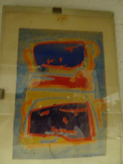 Michel CARRADE (1923) 

Composition polychrome. 15-2-66.

Aquarelle sur papier.

Signée...