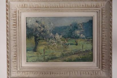Pierre MAUBERT (1884-1957) 

Paysage normand. 

Huile sur toile. 

Signée en bas...