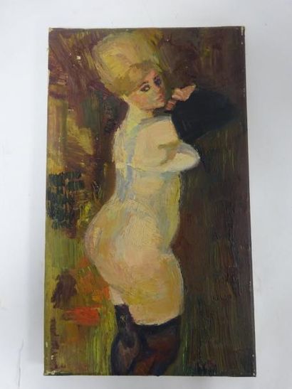 Attribuée à Louis BERTHOMMÉ-SAINT-ANDRÉ (1905-1977) 

Femme nue de dos.

Huile sur...