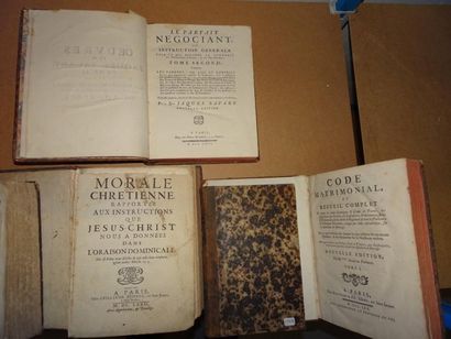 null Lot de livres anciens, dont :

- Morale chrétienne...

Guillaume Desprez, 1672,...