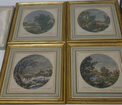 Ecole du XVIIIème - XIXème siècle 

Les quatre saisons. 

Quatre gravures ovales...