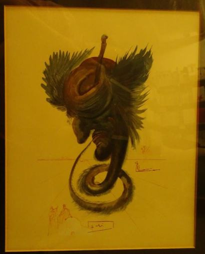 D'après Salvador Dali (1904-1989) 

Serpent borgne.

Lithographie non signée.

Extrait...