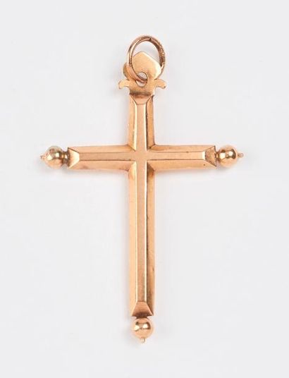 null Pendentif croix en or jaune (750). 

Poinçon d'orfèvre O.C. 

Fin du XVIIIème....