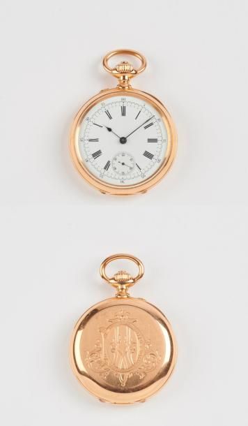 J. SCHHILLING, Zurich 

Montre chronographe de gousset en or jaune (750).

Le couvercle...