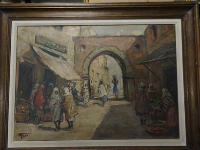 Renzo GORI (1911-1998) 

Rue animée dans la casbah.

Huile sur toile.

Signée en...