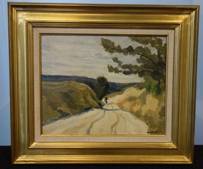 Louis Robert ANTRAL (1895-1939) 

Chemin à Boutigny, 1937. 

Huile sur toile signée...