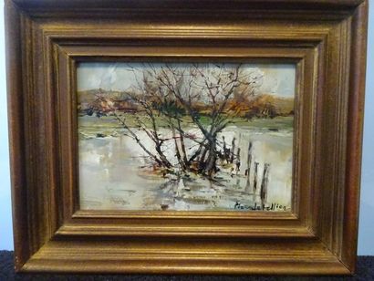 Pierre LETELLIER (1928-2000) 

- Etude en gris (paysage aux arbres) 

Huile sur toile....