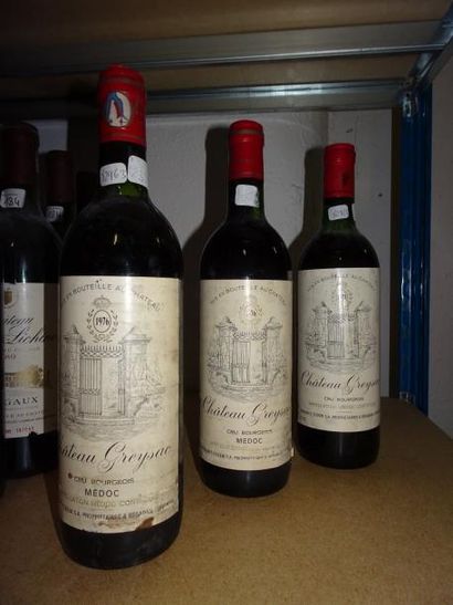 null Château GREYSAC, Médoc, 12 bouteilles :

- 3 de 1973.

- 9 de 1976.

Différents...