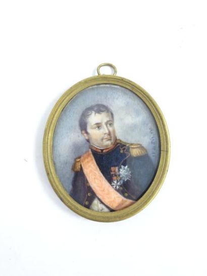 null Ecole française du XIXème siècle. 

Portrait de Napoléon Ier en uniforme de...