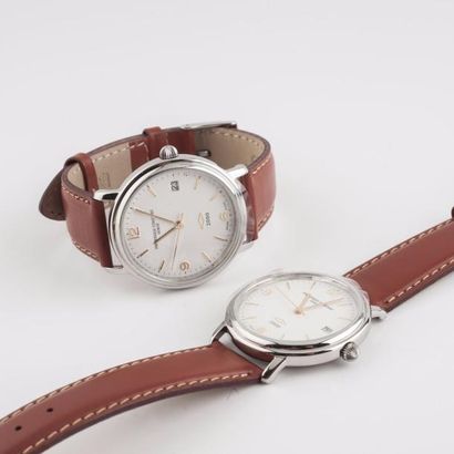 Frédéric CONSTANT Genève, 2000 

Deux montres bracelet d'homme.

Boîtiers ronds en...