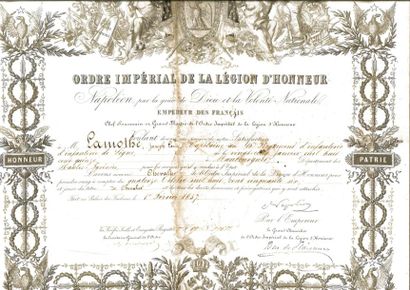 Deux certificats de Chevaliers de la Légion...