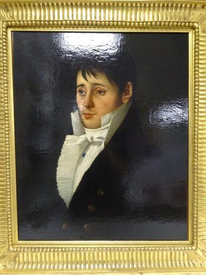 ECOLE FRANCAISE DU XIXème siècle 

Portrait d'homme à la redingote.

Huile sur toile....