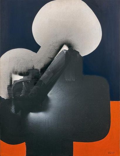 Ladislas KIJNO (1921-2012) 
Retour du Japon, 1972.
Technique mixte sur toile.
Signée...