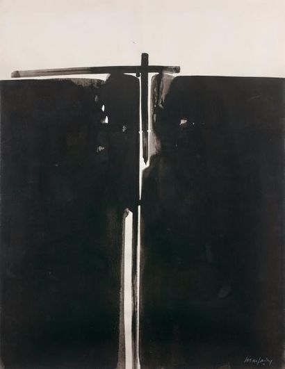 André MARFAING (1925-1987) 
Composition.
Encre sur papier.
Signée en bas à droite.
Porte...